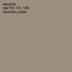 #9C8F80 - Natural Gray Color Image